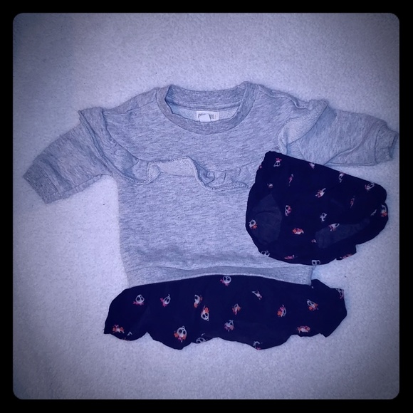 Gymboree girl 0-3 Month Skull Sweater Dress. NWOT - Picture 1 of 4
